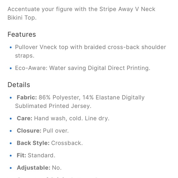 NWT Volcom Stripe Away Black & White Printed V-Neck Bikini Top XS‎ - Picture 11 of 11